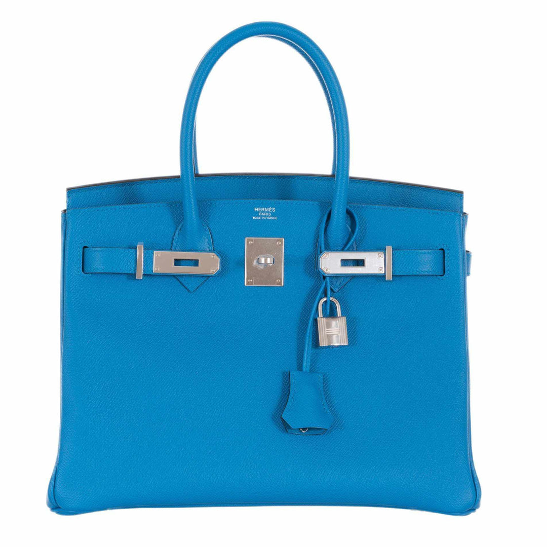 Hermes Birkin 30 Blue Zanzibar Epsom Palladium Hardware