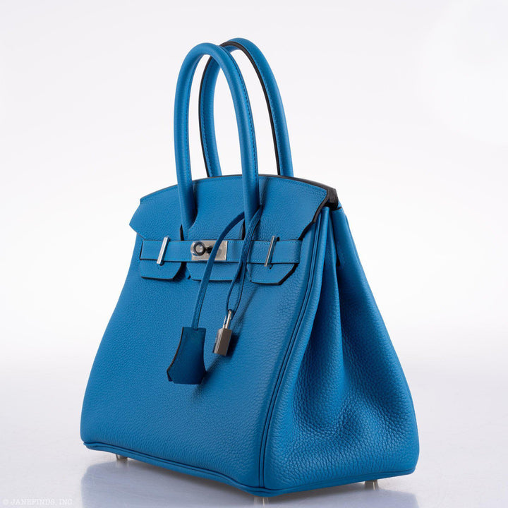 Top quality Hermes Birkin 30 Blue Zanzibar Togo with Palladium Hardware - 2020, Y