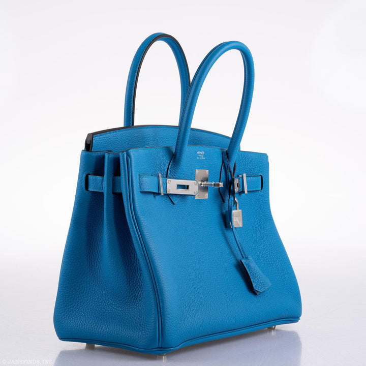 Top quality Hermes Birkin 30 Blue Zanzibar Togo with Palladium Hardware - 2020, Y