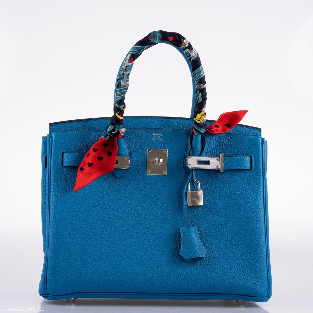 Top quality Hermes Birkin 30 Blue Zanzibar Togo with Palladium Hardware - 2020, Y