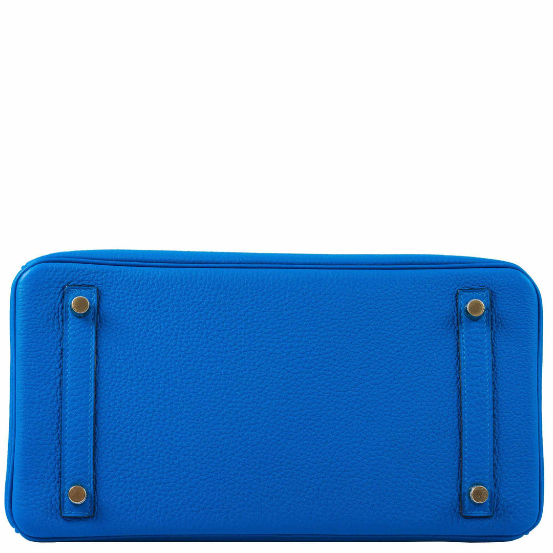 Top quality Hermes Birkin 30 Blue Zellige Togo Gold Hardware