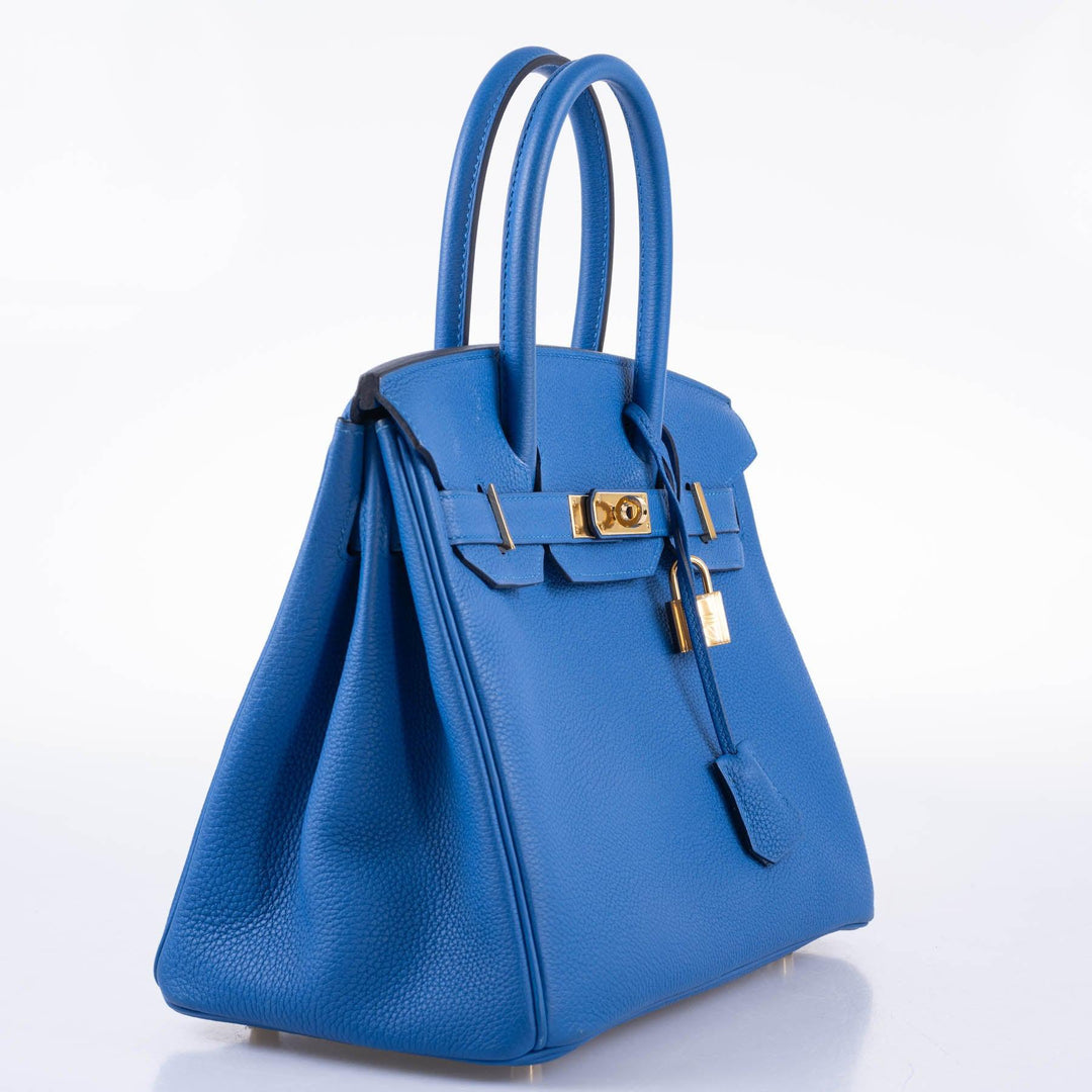 Top quality Hermes Birkin 30 Blue Zellige Togo with Gold Hardware