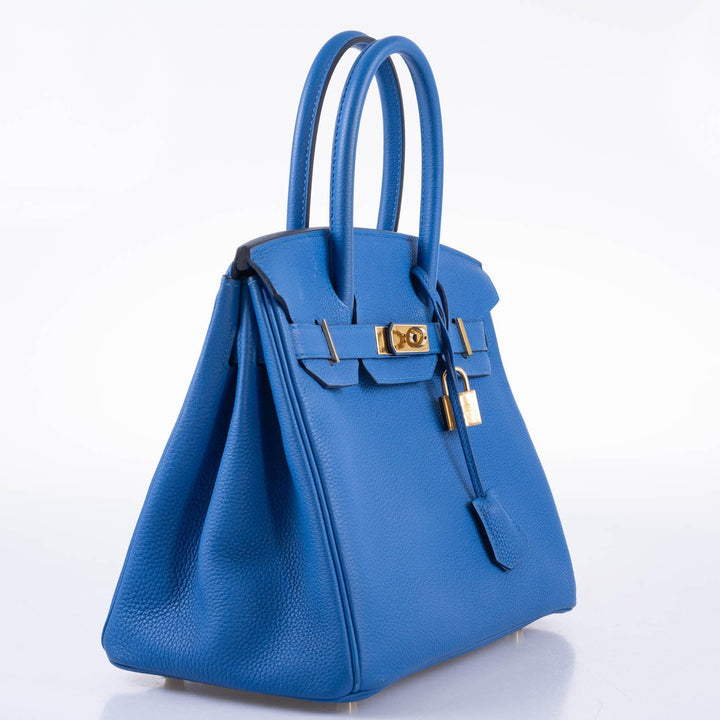 Top quality Hermes Birkin 30 Blue Zellige Togo with Gold Hardware