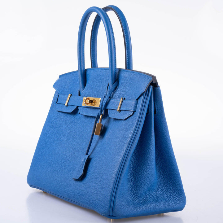 Top quality Hermes Birkin 30 Blue Zellige Togo with Gold Hardware