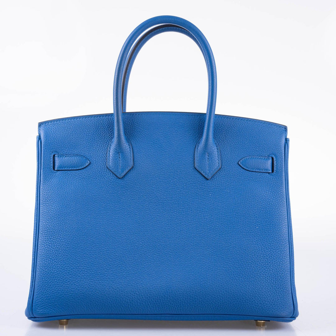 Top quality Hermes Birkin 30 Blue Zellige Togo with Gold Hardware