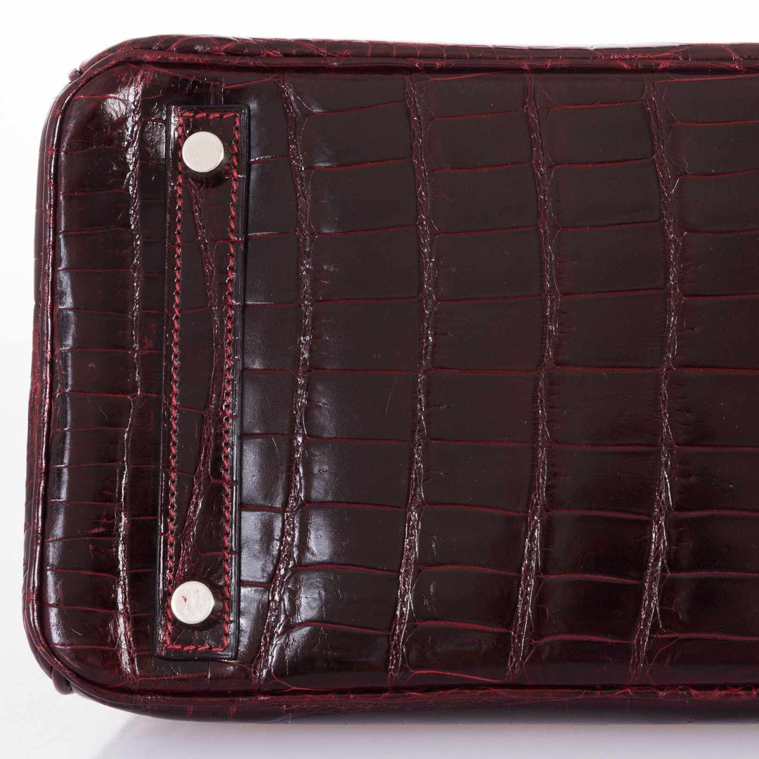 Hermes Birkin 30 Bordeaux Niloticus Crocodile Palladium Hardware