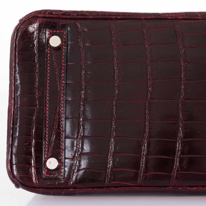 Hermes Birkin 30 Bordeaux Niloticus Crocodile Palladium Hardware