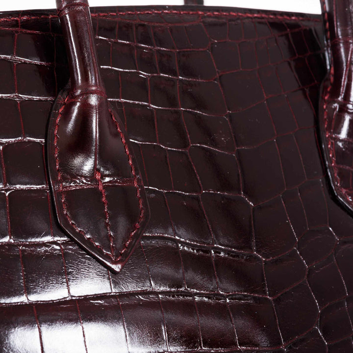Hermes Birkin 30 Bordeaux Niloticus Crocodile Palladium Hardware