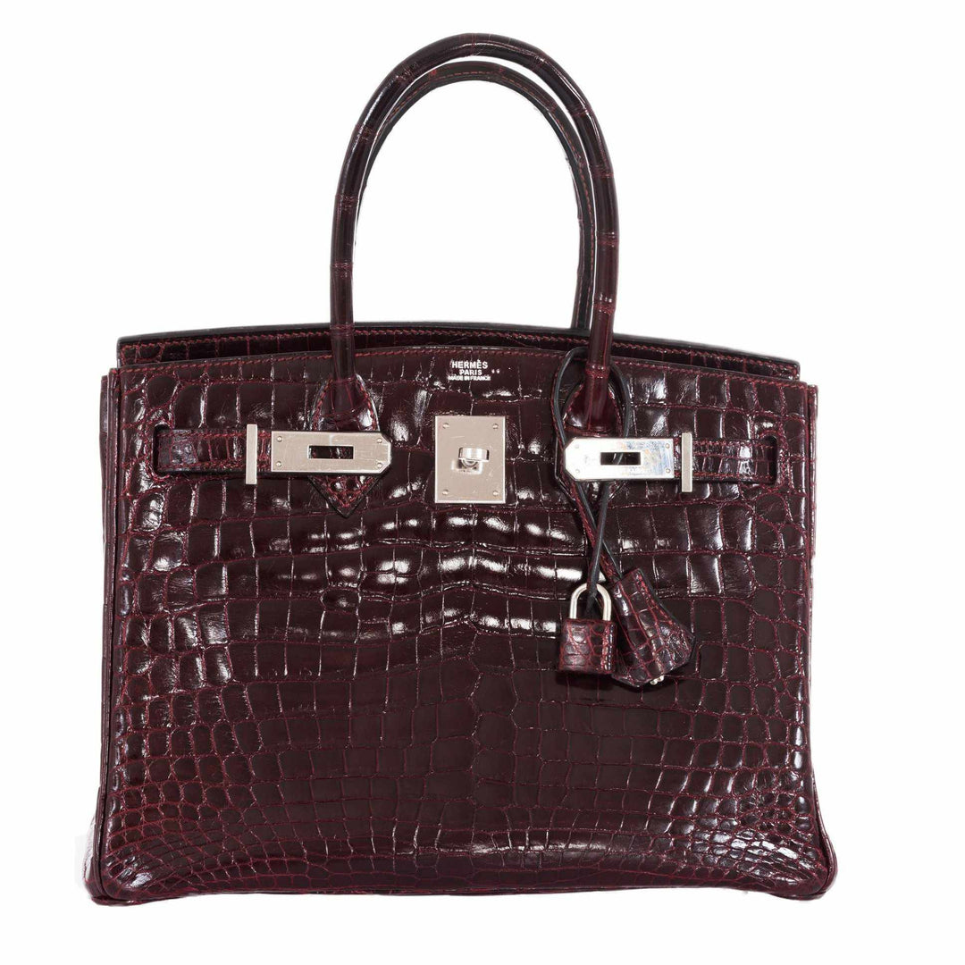 Hermes Birkin 30 Bordeaux Niloticus Crocodile Palladium Hardware
