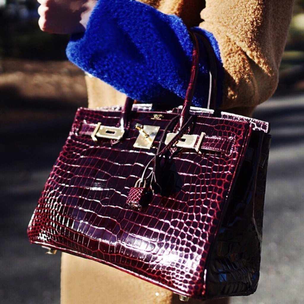 Hermes Birkin 30 Bordeaux Porosus Crocodile Gold Hardware