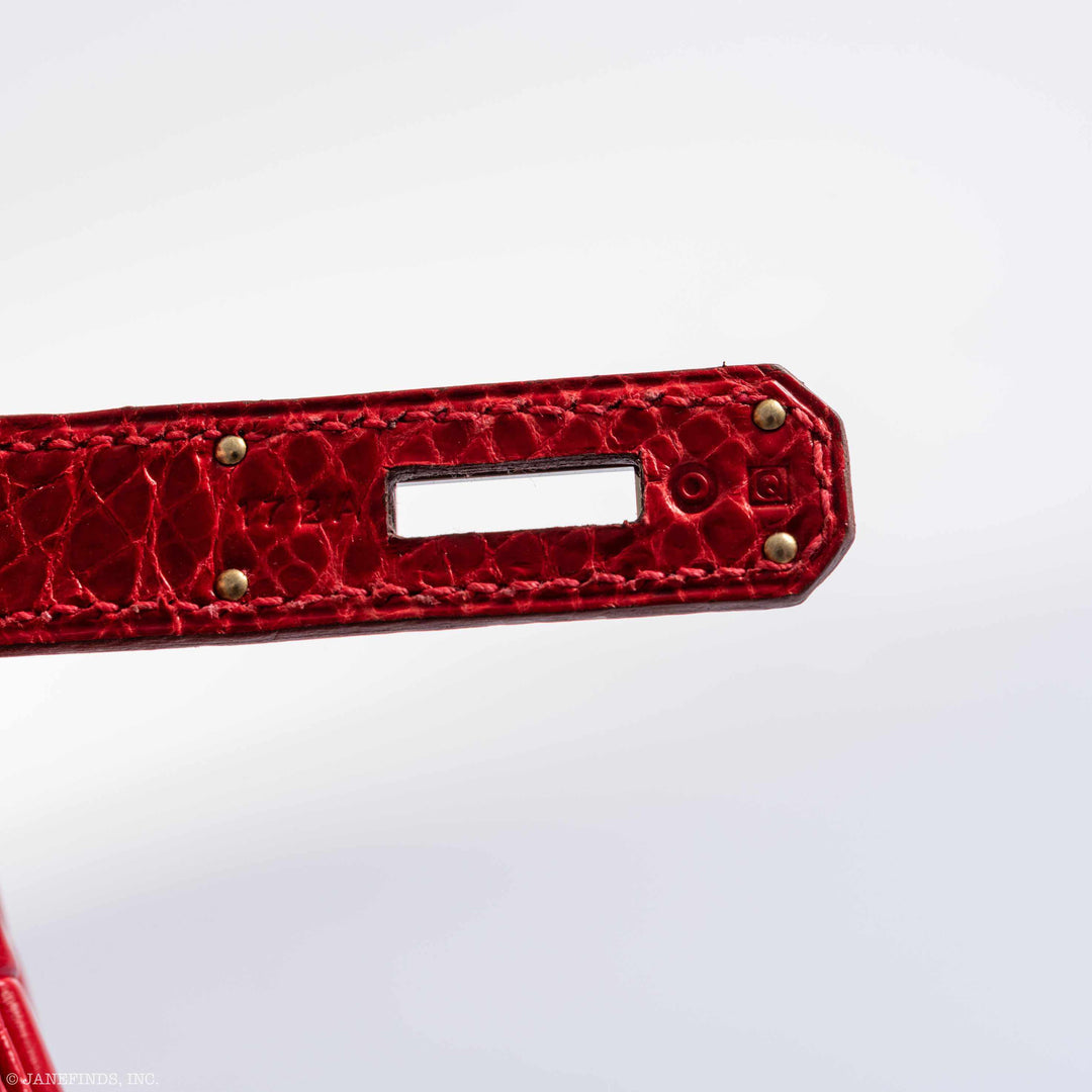 Hermes Birkin 30 Braise Porosus Crocodile Palladium Hardware