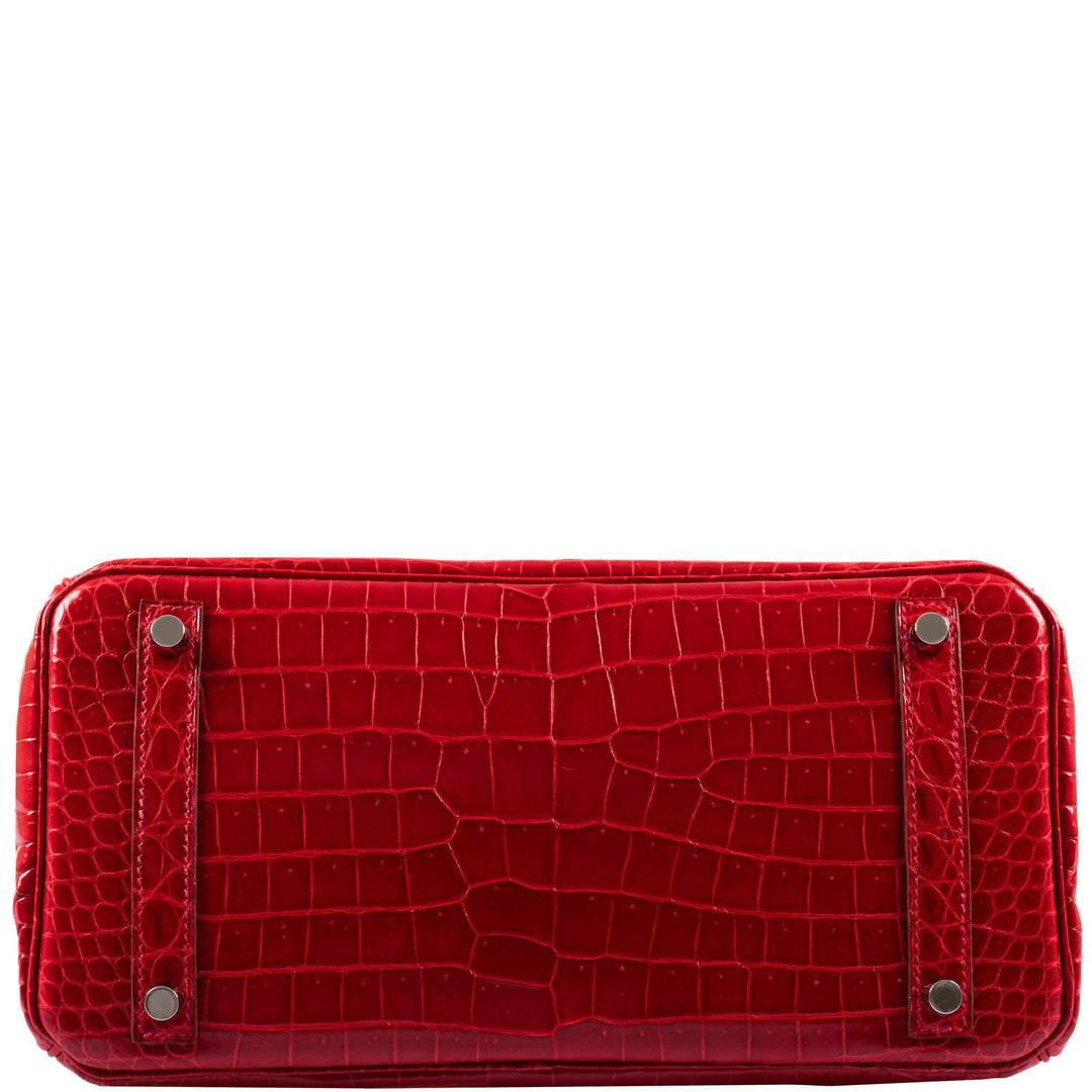 Hermes Birkin 30 Braise Porosus Crocodile Palladium Hardware