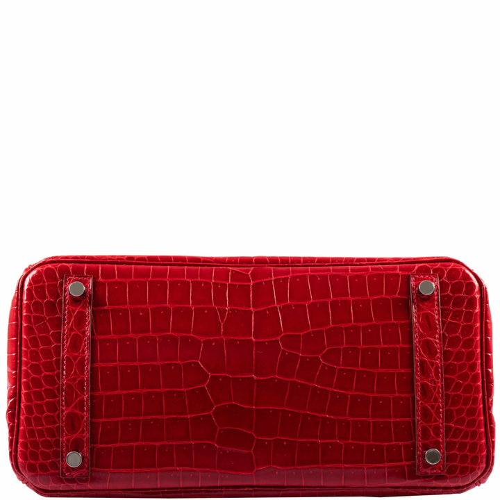 Hermes Birkin 30 Braise Porosus Crocodile Palladium Hardware
