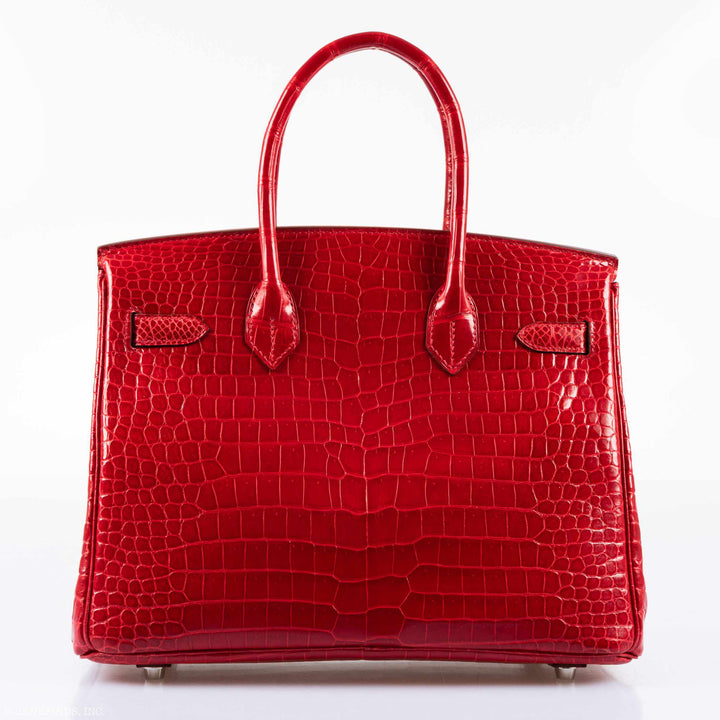 Hermes Birkin 30 Braise Porosus Crocodile Palladium Hardware
