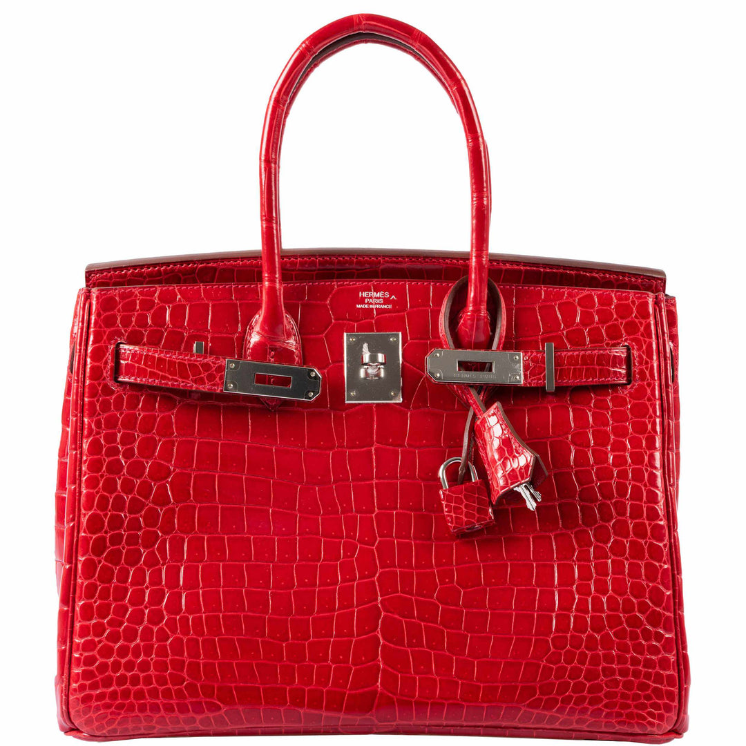 Hermes Birkin 30 Braise Porosus Crocodile Palladium Hardware