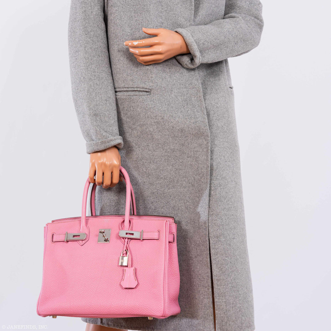 Top quality Hermes Birkin 30 Bubblegum 5P Pink Togo Palladium Hardware