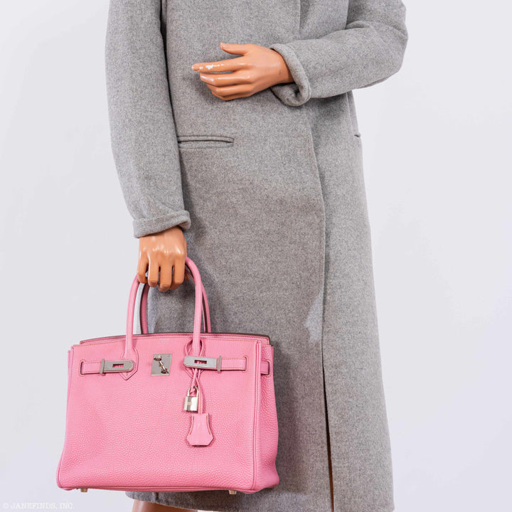 Top quality Hermes Birkin 30 Bubblegum 5P Pink Togo Palladium Hardware