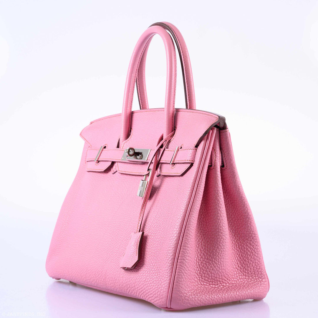 Top quality Hermes Birkin 30 Bubblegum 5P Pink Togo Palladium Hardware