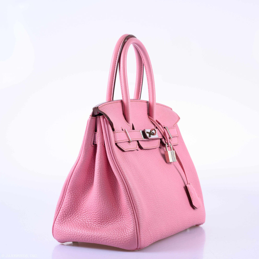 Top quality Hermes Birkin 30 Bubblegum 5P Pink Togo Palladium Hardware