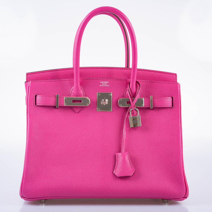 Top quality Hermes Birkin 30 Candy Collection Rose Tyrien Chèvre Palladium Hardware