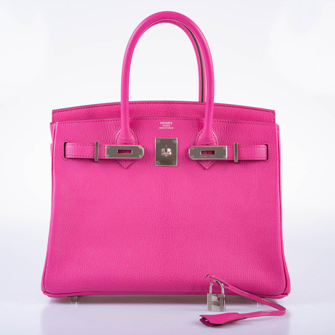 Top quality Hermes Birkin 30 Candy Collection Rose Tyrien Chèvre Palladium Hardware