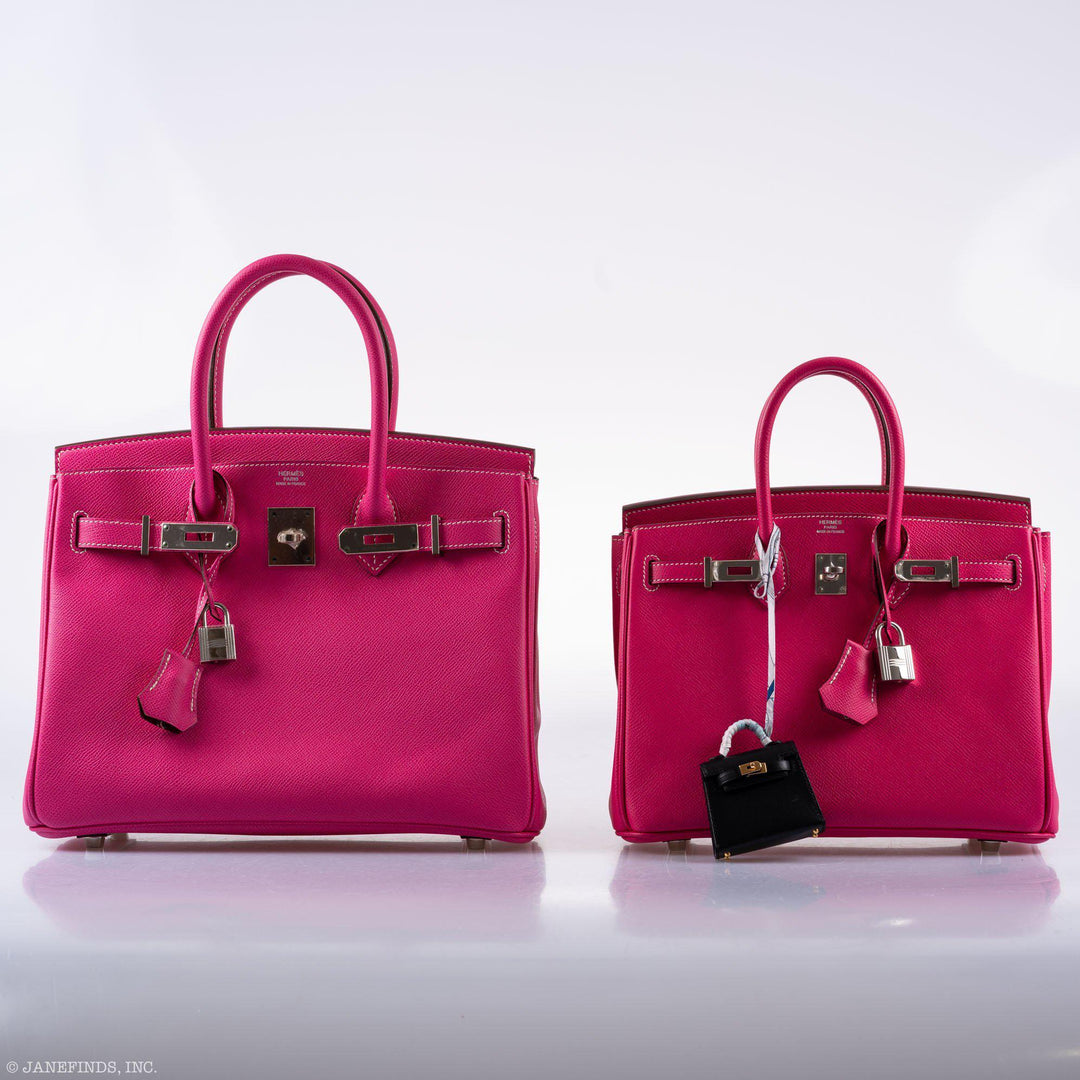 Top quality Hermes Birkin 30 Candy Collection Rose Tyrien & Rubis Epsom White Stitching Palladium Hardware - Q, Square