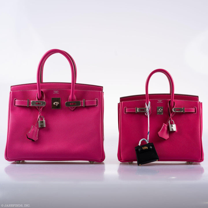 Top quality Hermes Birkin 30 Candy Collection Rose Tyrien & Rubis Epsom White Stitching Palladium Hardware - Q, Square