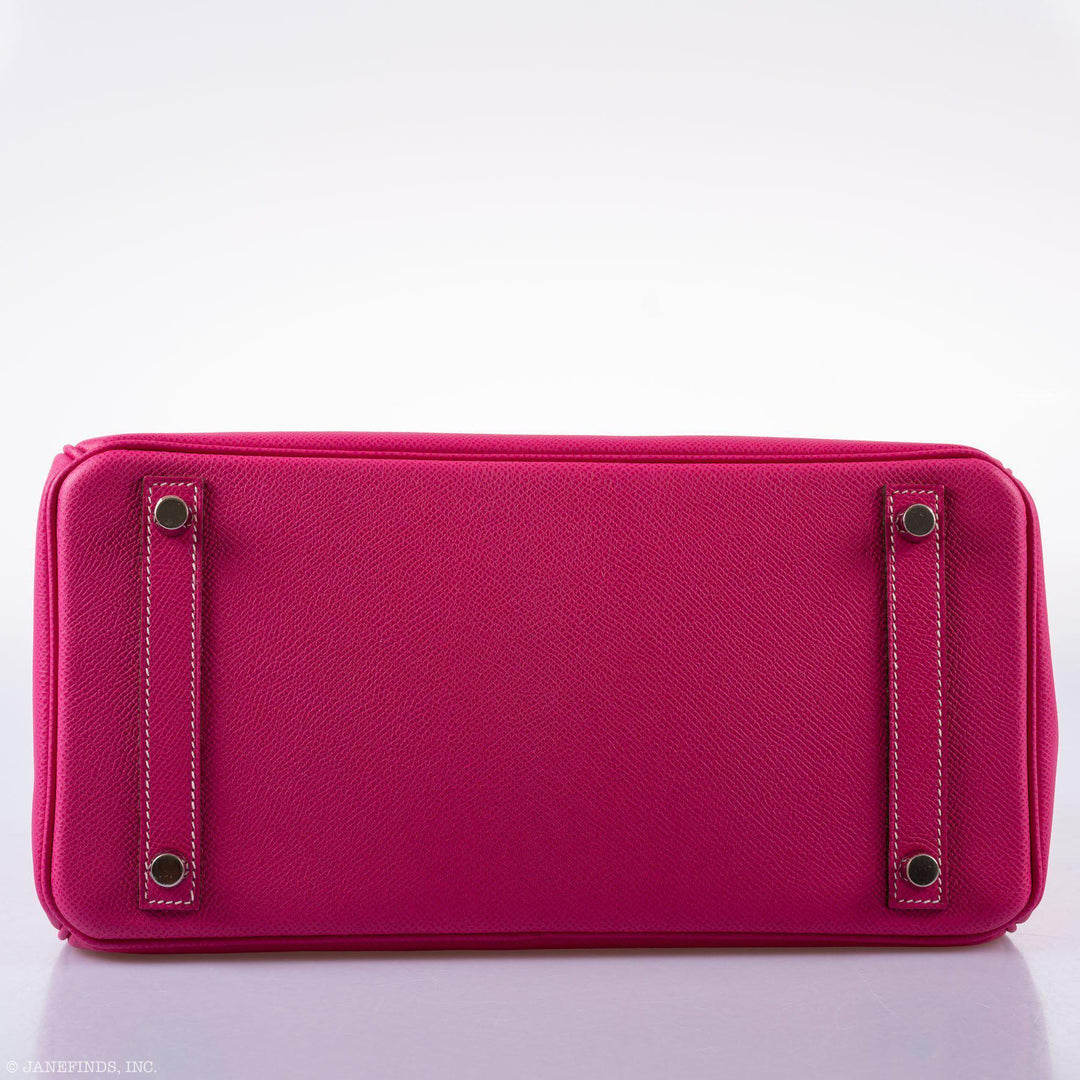 Top quality Hermes Birkin 30 Candy Collection Rose Tyrien & Rubis Epsom White Stitching Palladium Hardware - Q, Square