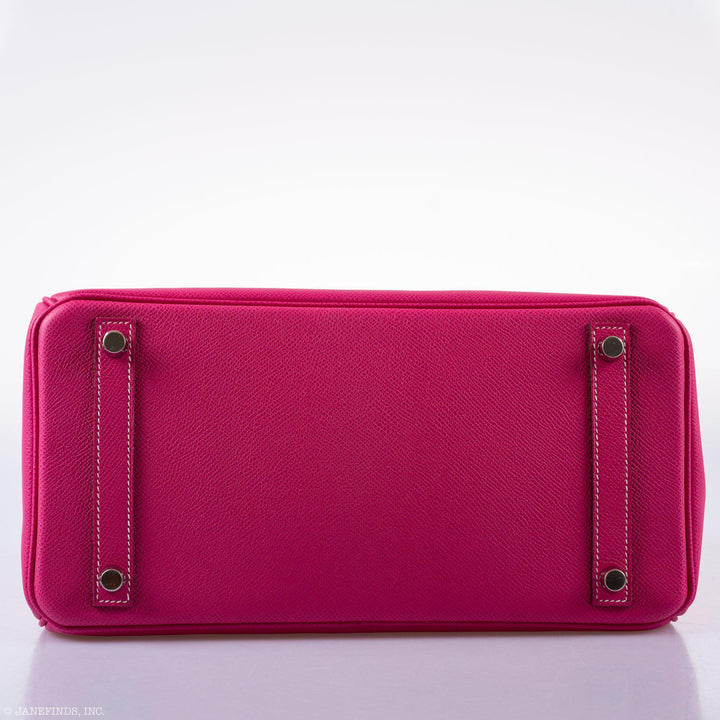 Top quality Hermes Birkin 30 Candy Collection Rose Tyrien & Rubis Epsom White Stitching Palladium Hardware - Q, Square