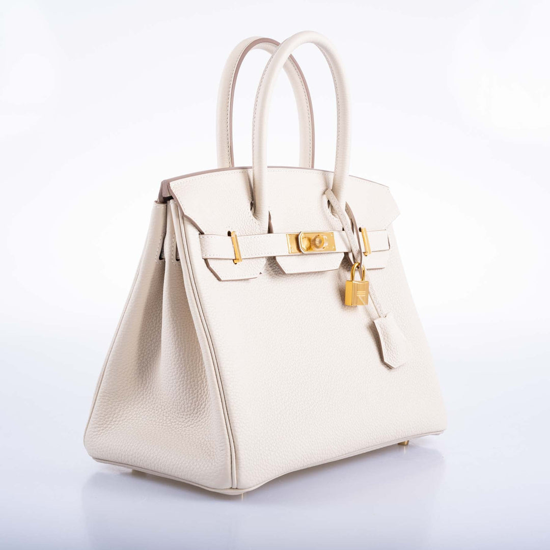 Top quality Hermes Birkin 30 Craie Togo with Gold Hardware