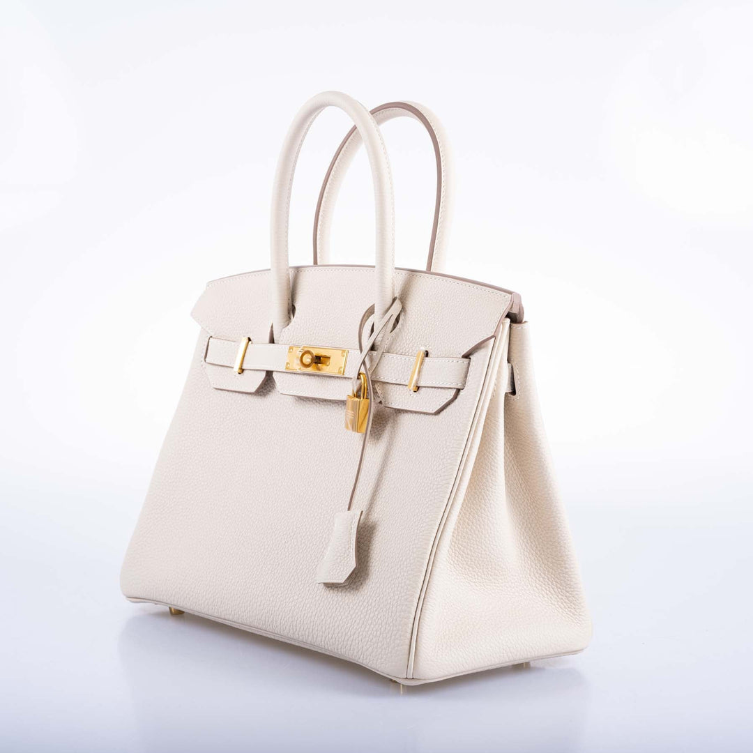 Top quality Hermes Birkin 30 Craie Togo with Gold Hardware
