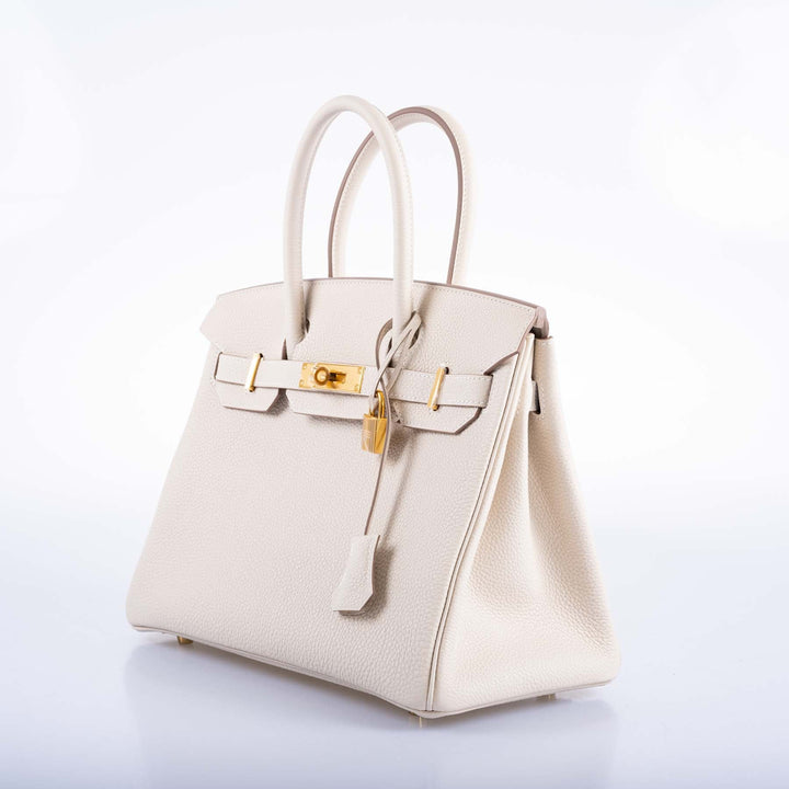 Top quality Hermes Birkin 30 Craie Togo with Gold Hardware