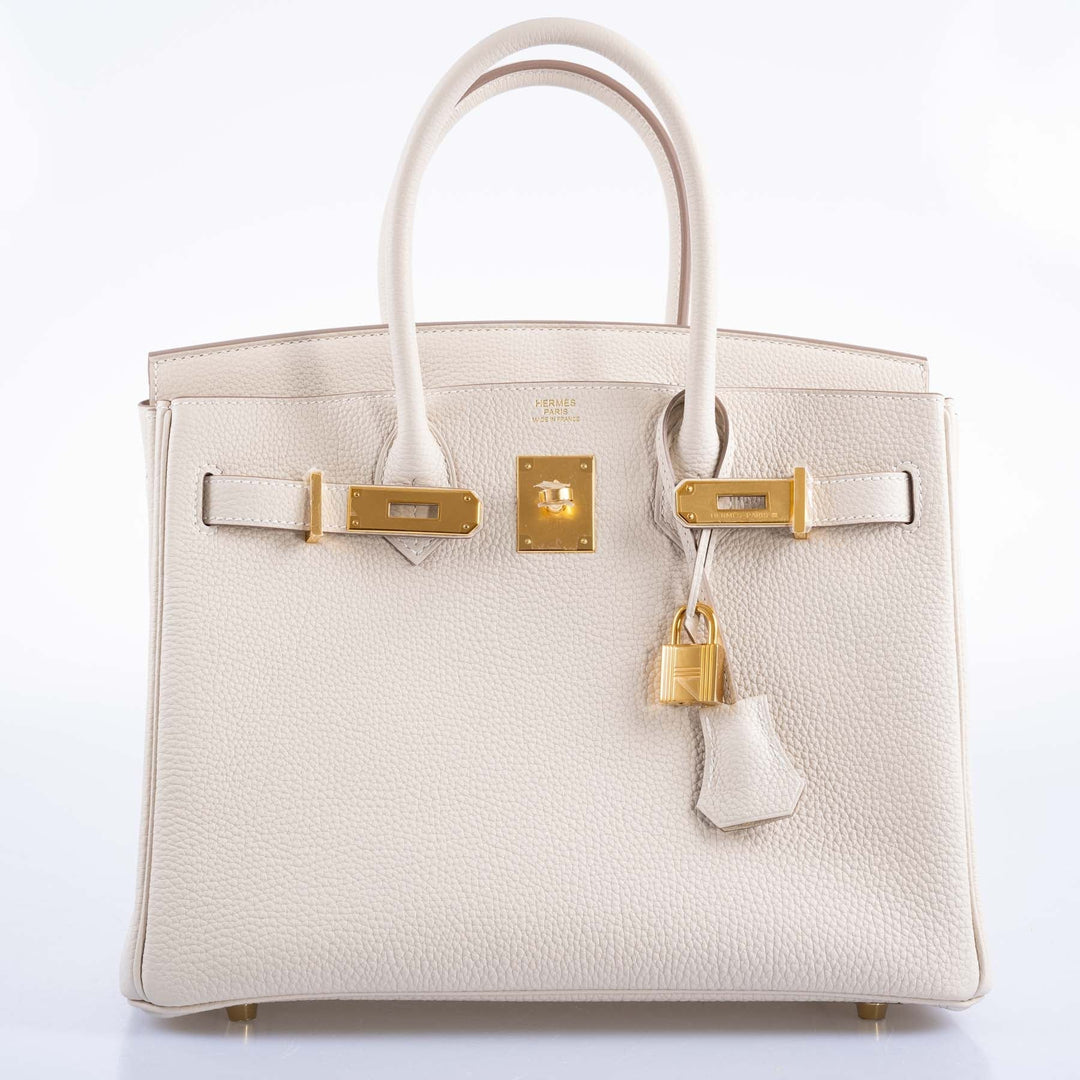 Top quality Hermes Birkin 30 Craie Togo with Gold Hardware