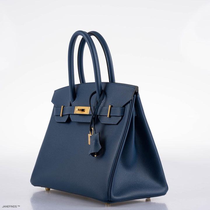 Top quality Hermes Birkin 30 Deep Blue Epsom with Gold Hardware - 2019, D
