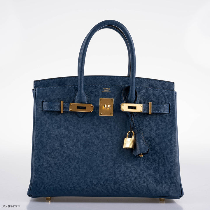 Top quality Hermes Birkin 30 Deep Blue Epsom with Gold Hardware - 2019, D