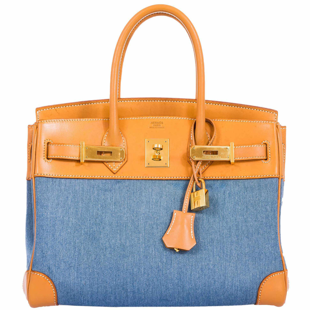 Hermes Birkin 30 Denim & Vache Naturelle Gold Hardware - Limited Edition
