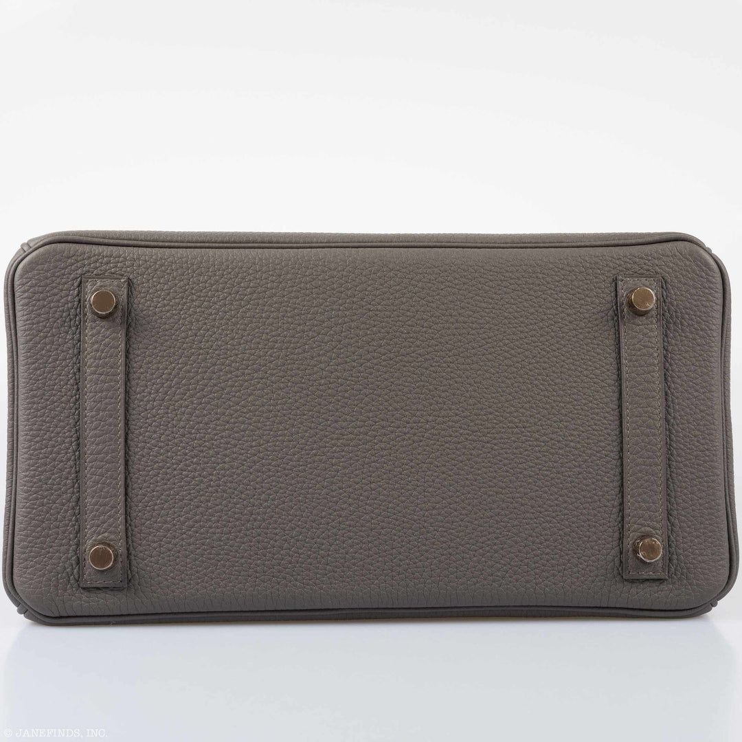 Top quality Hermes Birkin 30 Etain Tin Grey Togo Rose Gold Hardware