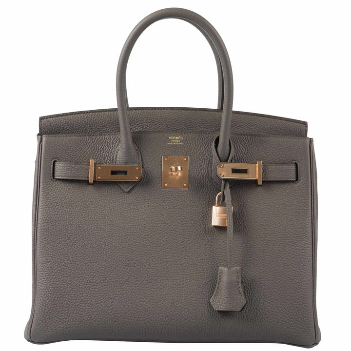Top quality Hermes Birkin 30 Etain Tin Grey Togo Rose Gold Hardware
