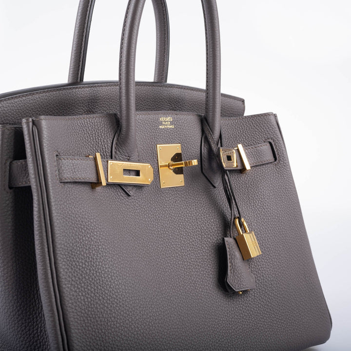 Top quality Hermes Birkin 30 Etain Togo with Gold Hardware