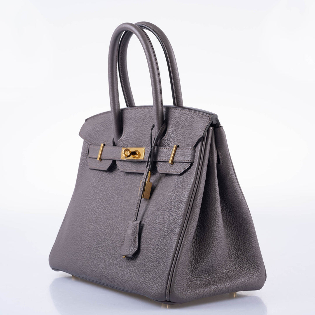 Top quality Hermes Birkin 30 Etain Togo with Gold Hardware