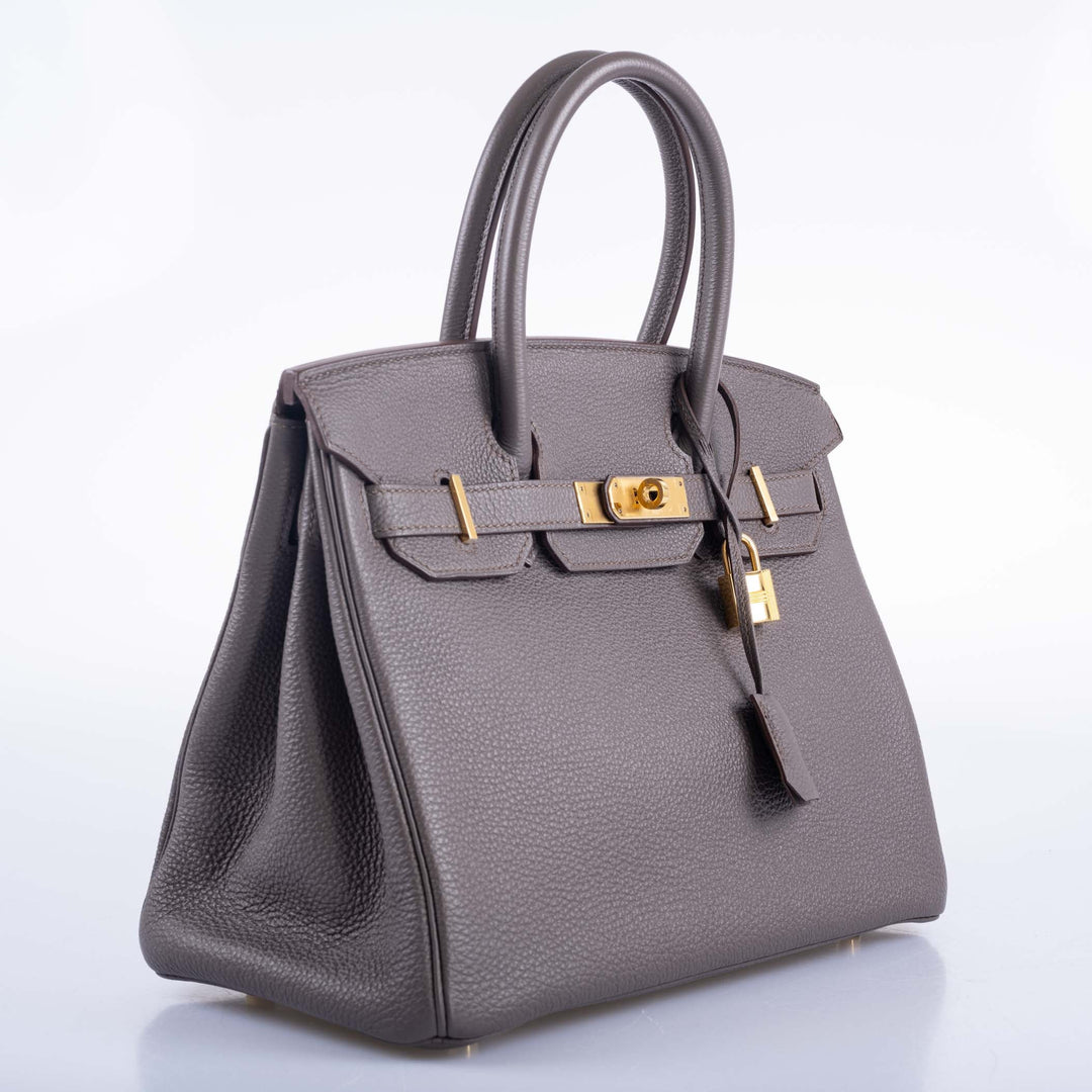 Top quality Hermes Birkin 30 Etain Togo with Gold Hardware