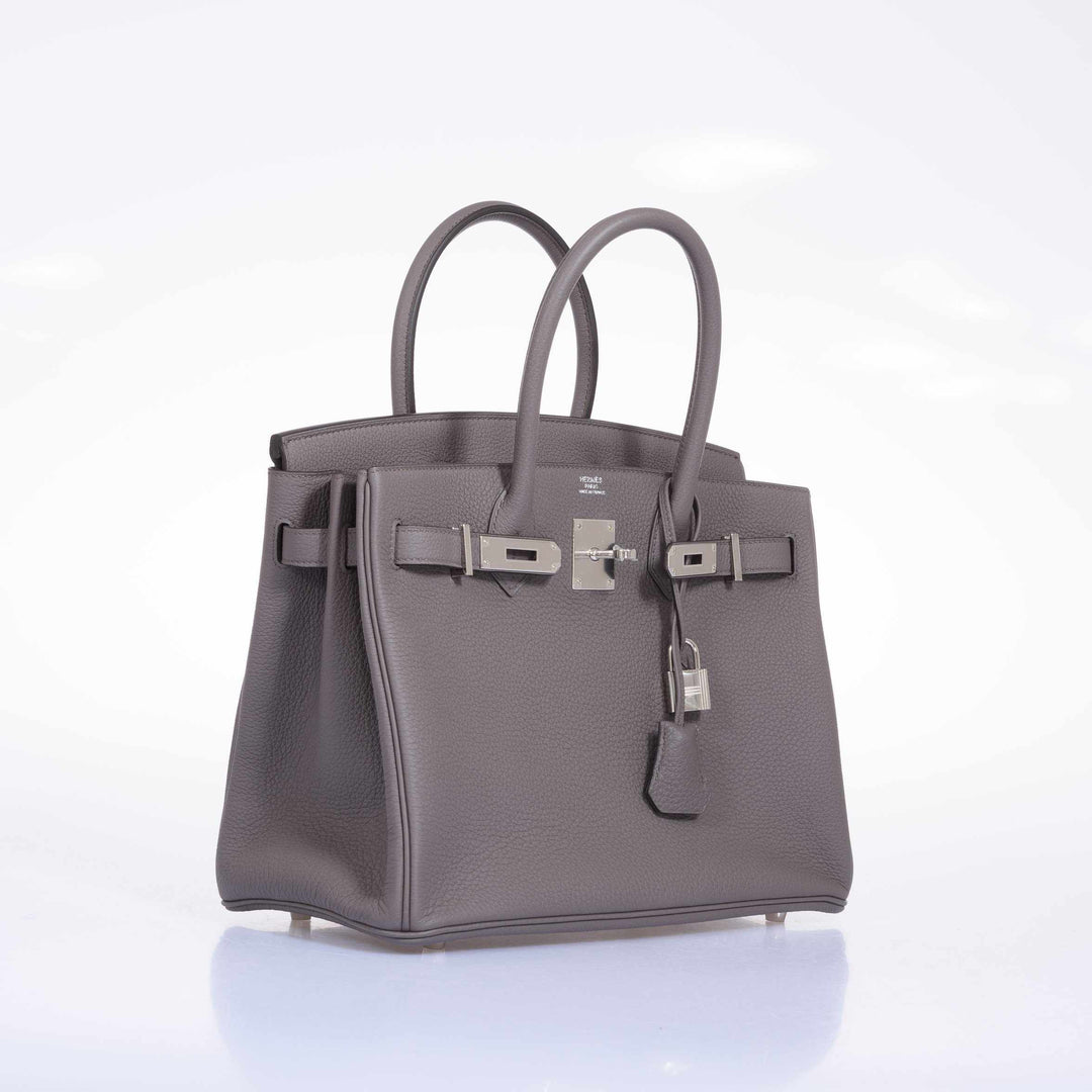 Hermes Birkin 30 Etaine Togo Palladium Hardware