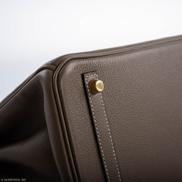 Top quality Hermes Birkin 30 Etoupe Navillo leather Gold Hardware - 2019, D