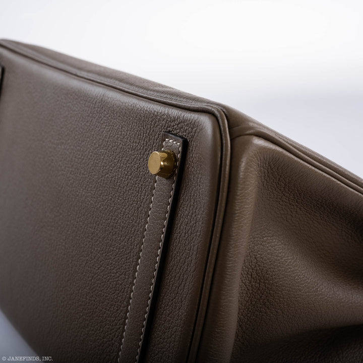 Top quality Hermes Birkin 30 Etoupe Navillo leather Gold Hardware - 2019, D