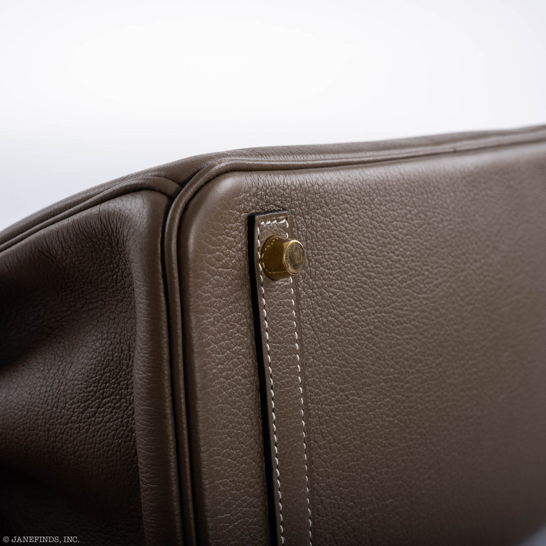 Top quality Hermes Birkin 30 Etoupe Navillo leather Gold Hardware - 2019, D