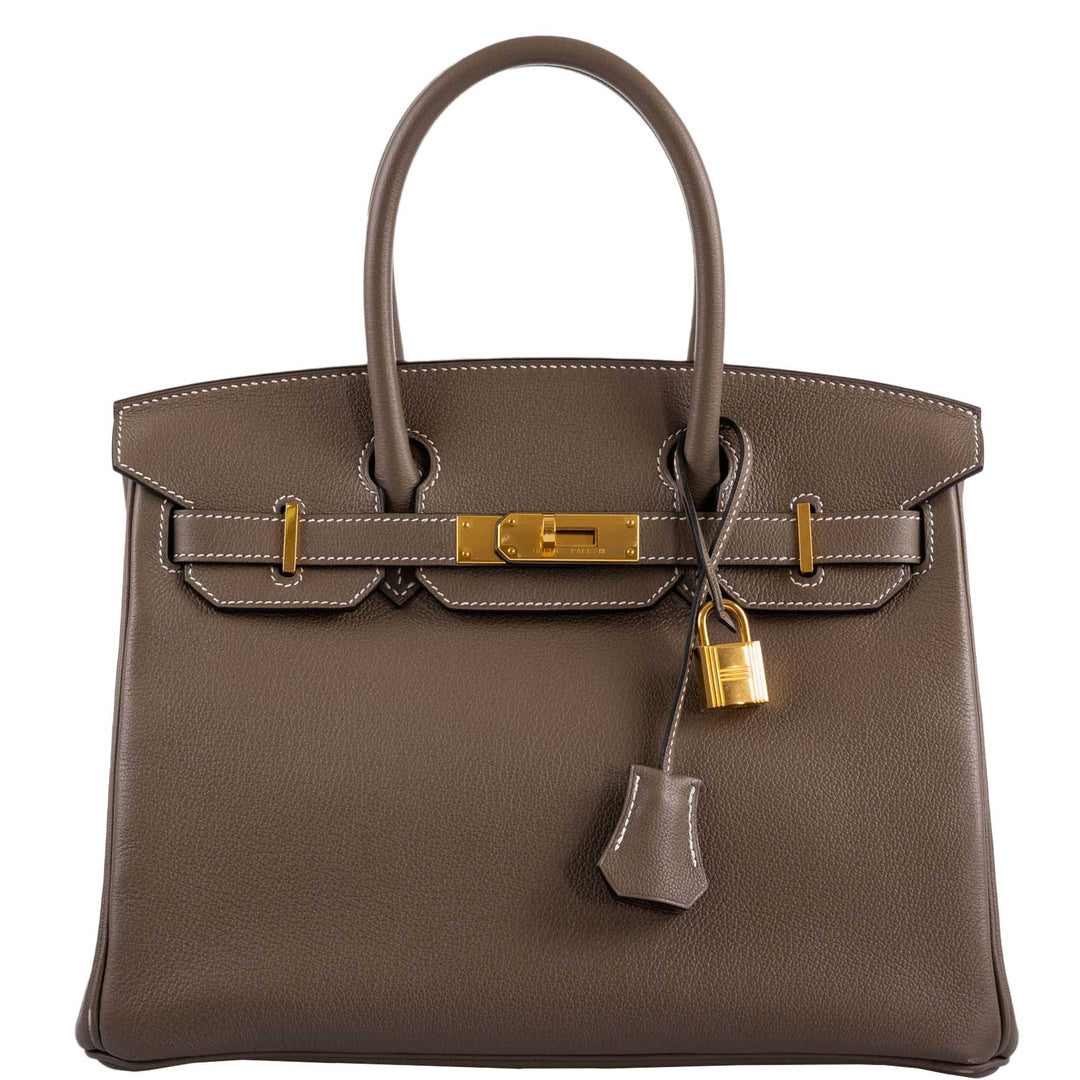 Top quality Hermes Birkin 30 Etoupe Navillo leather Gold Hardware - 2019, D