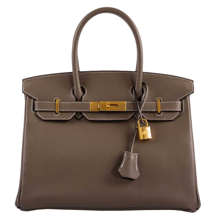 Top quality Hermes Birkin 30 Etoupe Navillo leather Gold Hardware - 2019, D