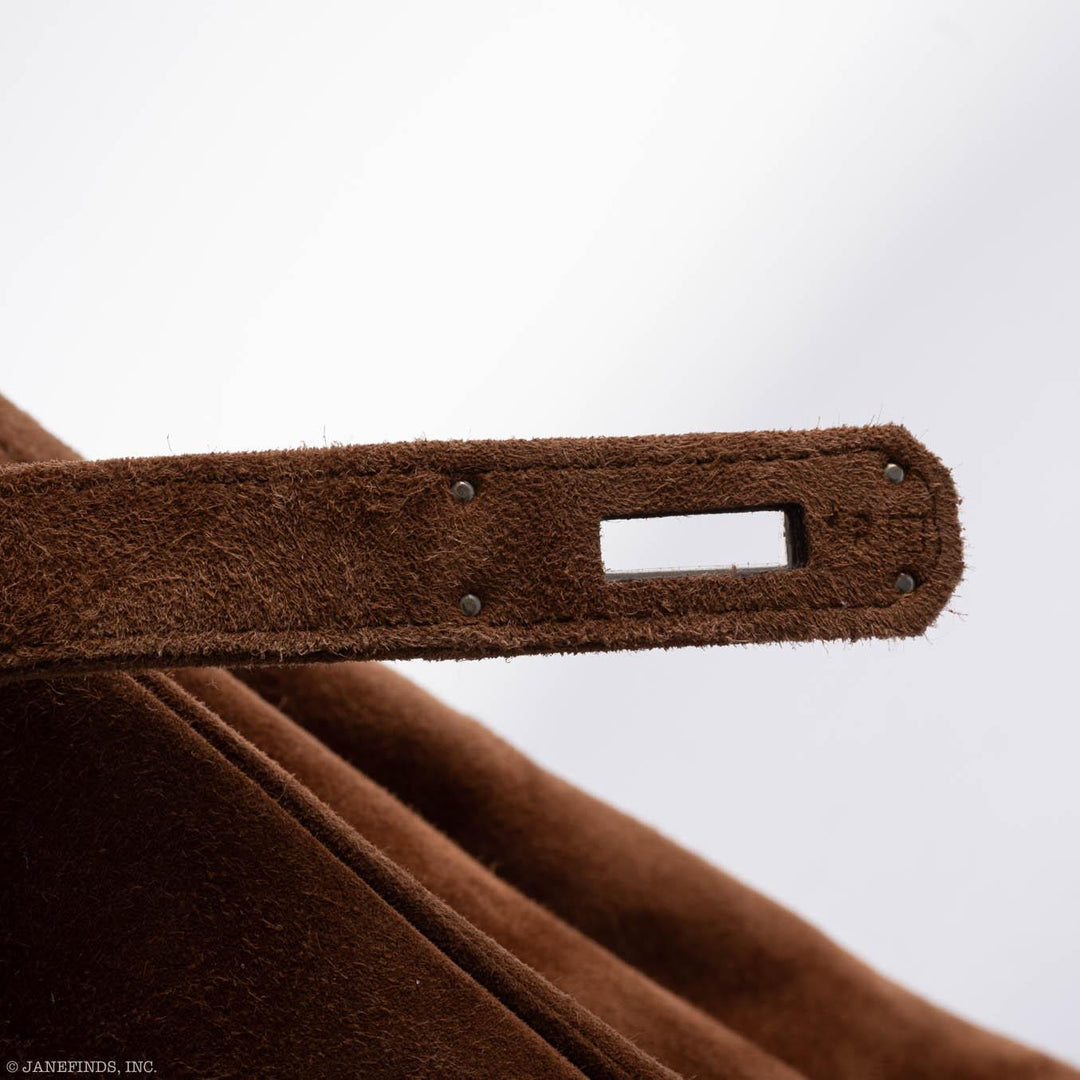 Top quality Hermes Birkin 30 Fauve Doblis Suede Palladium Hardware - 2008, L Square