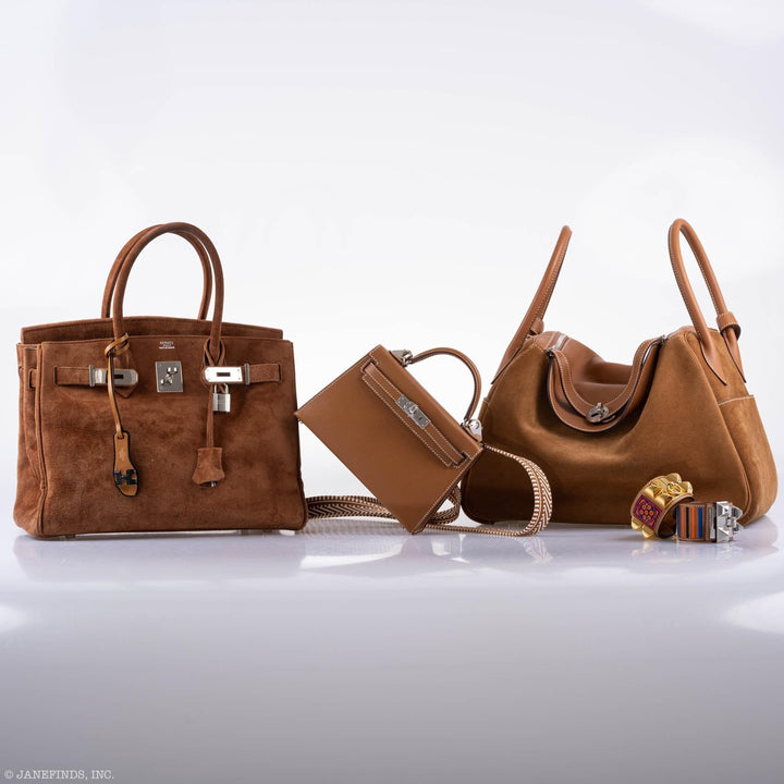 Top quality Hermes Birkin 30 Fauve Doblis Suede Palladium Hardware - 2008, L Square