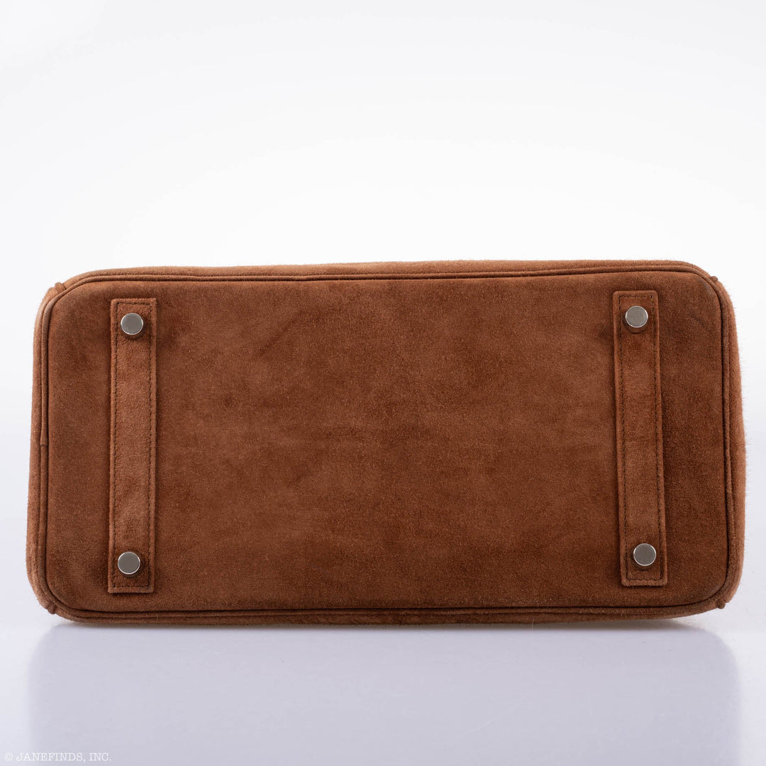 Top quality Hermes Birkin 30 Fauve Doblis Suede Palladium Hardware - 2008, L Square